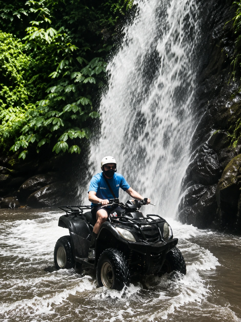 ATV Adventure at a Hidden Waterfall in Bali
