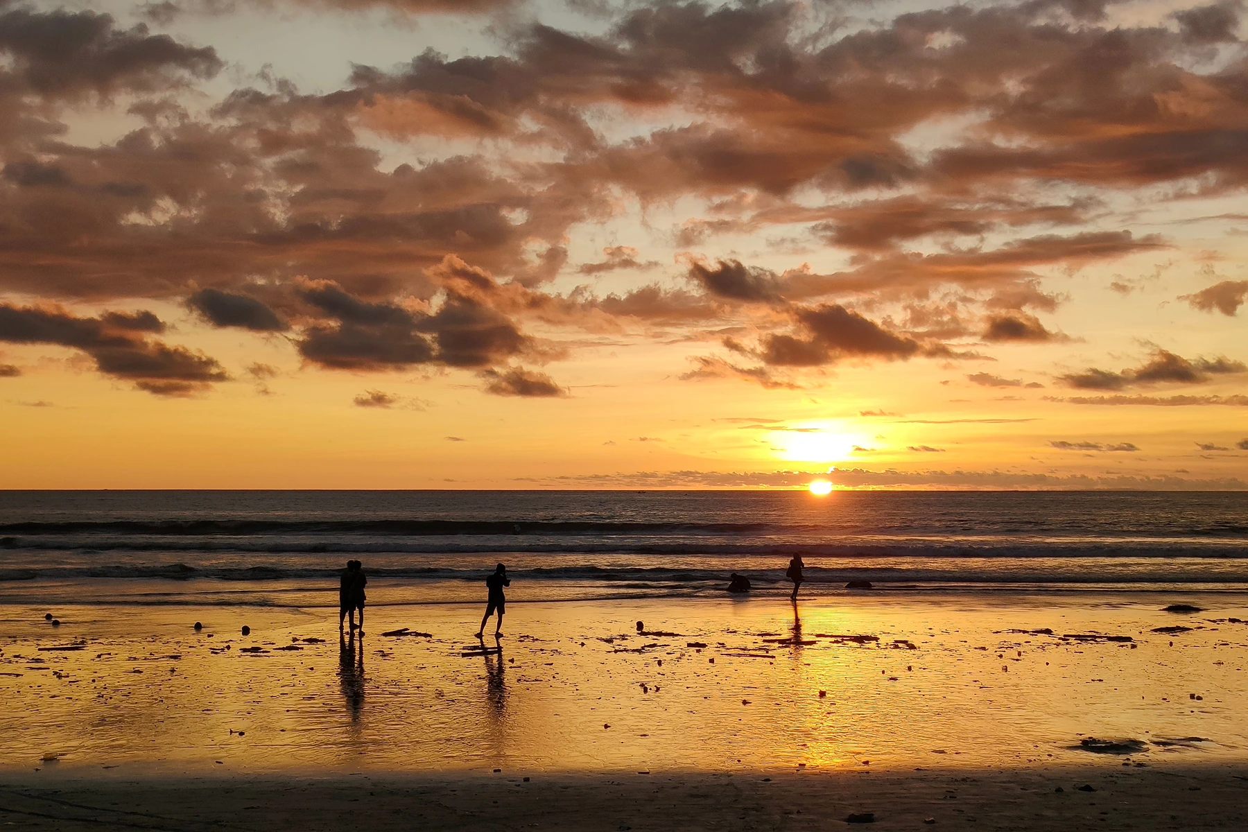 Beautiful sunset over the Bali coastline